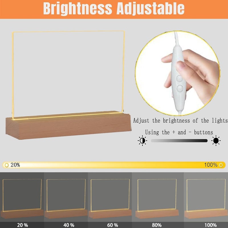FRELWIM لوحة رسم وكتابة LED بحجم 13 × 9 بوصة مع ألوان، أكريليك شفاف مضيء، لوحة ملاحظات قابلة للمسح الجاف مع حامل (ملونة، كبيرة) - Image 5
